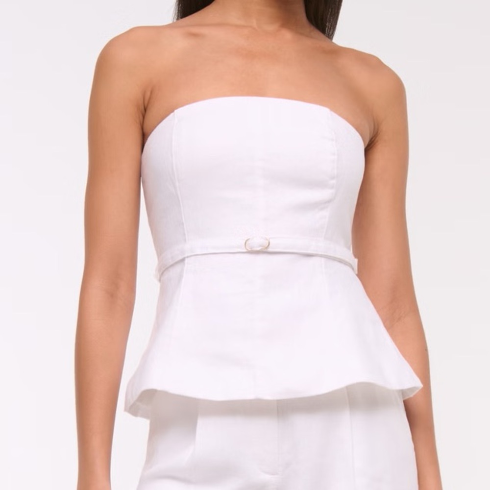 Abercrombie Linen Strapless Tailored Top